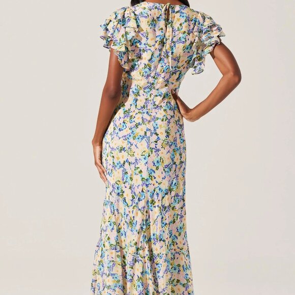 Celestine Floral Flutter Sleeve Midi Dress - Picture 4 of 6